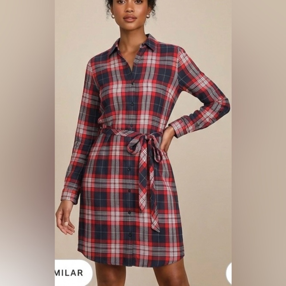 Banana Republic Red and Blue Plaid Dress